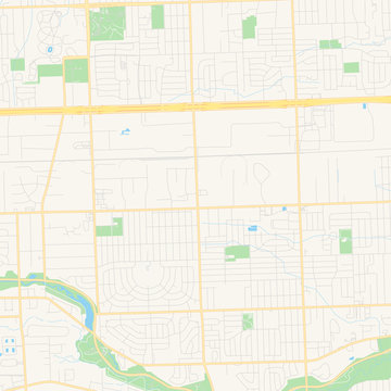 Empty Vector Map Of Livonia, Michigan, USA