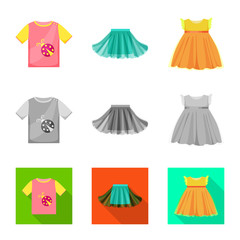 Vector design of fashion and garment sign. Collection of fashion and cotton vector icon for stock.
