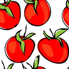 Tomatoes. Seamless various tomatoes - vector illustration eps 10