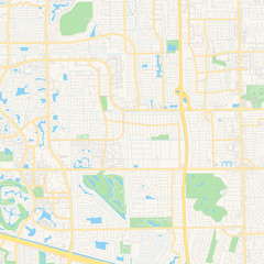 Empty vector map of Plantation, Florida, USA