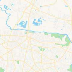 Fototapeta na wymiar Empty vector map of Greenville, North Carolina, USA