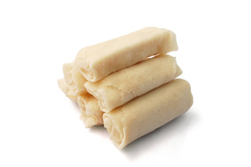 Fresh spring rolls on white background.(with Clipping Path).