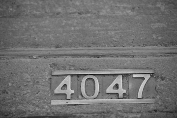 The number 4047 on a pathway in Toronto-Canada.