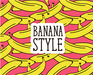 Banana Style Pink Illustration Pattern