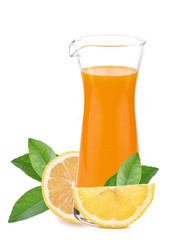 Fresh lemon with half isolated on white background