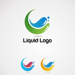 Obraz premium splash liquid colorful logo vector, icon, element, and template for company