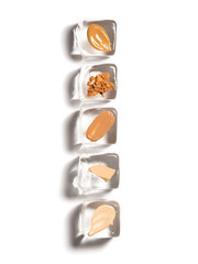 Summer makeup creative background.