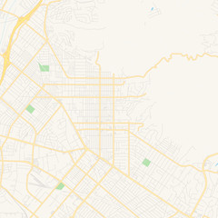 Empty vector map of Whittier, California, USA