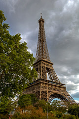 Eiffel Tower one of the most iconic landmarks of Paris located on the Champ de Mars in Paris, France