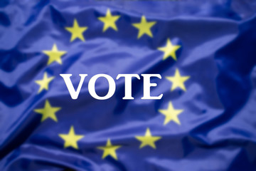 The flag of Europe waving in the wind