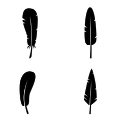 Feather vector icon set. 
