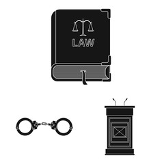 Isolated object of law and lawyer symbol. Set of law and justice vector icon for stock.