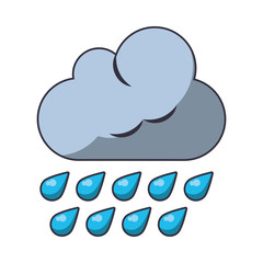 Cloud with raining drops weather symbol