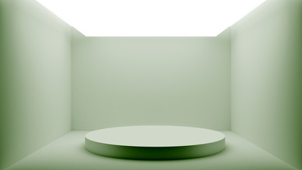 podium in a room, 3d illustration