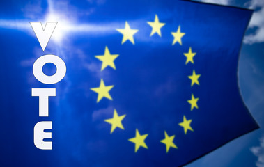 The flag of Europe waving in the wind