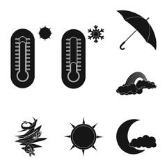 Vector illustration of weather and climate icon. Collection of weather and cloud stock symbol for web.