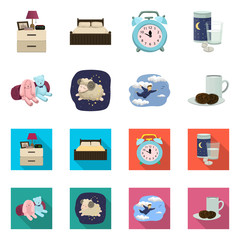 Vector design of dreams and night logo. Collection of dreams and bedroom stock symbol for web.