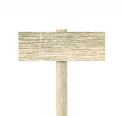 Wooden sign isolated on white. (wood)