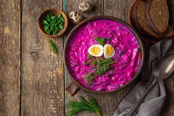 cold beetroot soup with eeg
