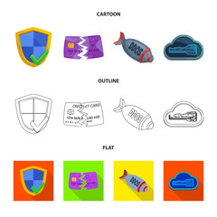 Isolated object of virus and secure icon. Set of virus and cyber vector icon for stock.