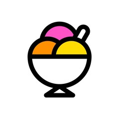 Ice cream cup vector, Sweets filled icon editable outline