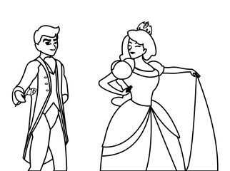 prince charming and princess of tales characters