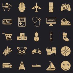 Develop child icons set. Simple set of 25 develop child vector icons for web for any design