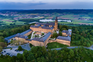 Air west view of Banz Abbey