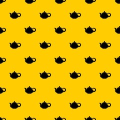 Obraz na płótnie Canvas Teapot pattern seamless vector repeat geometric yellow for any design