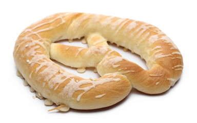 Pretzel with sesame isolated on white background