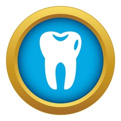 Tooth icon blue vector isolated on white background for any design