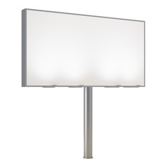Obraz premium Blank billboard isolated on white background. Mockup. 3D rendering.