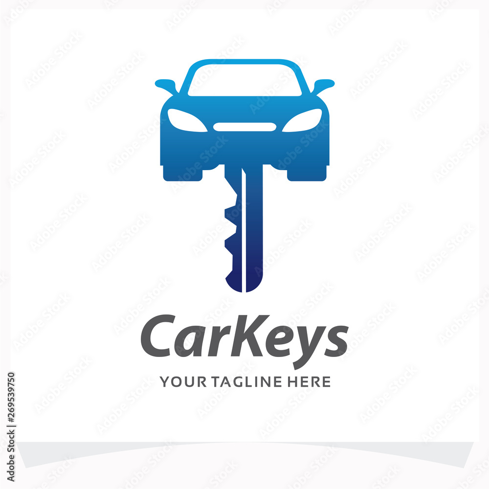 Sticker car keys logo design template