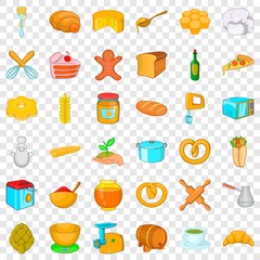 Kitchen icons set. Cartoon style of 36 kitchen vector icons for web for any design