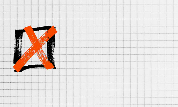 Checkbox auf karierten Schreibblock Konzept