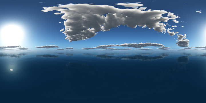 360 Grad Panorama im offenen Meer
