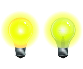 Realistic light bulb vector design illustration isolated on white background