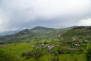 Fototapeta na wymiar amazing village photos and mountain landscapes.artvin/savsat/turkey