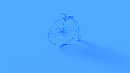 Blue Penny Farthing Bicycle 3d illustration 3d render	