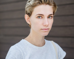 Portrait of beautiful young woman.