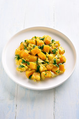 Fried pumpkin with eggs