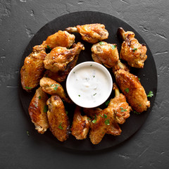 Roasted chicken wings with sauce
