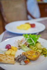 Vegetarian lunch plate on a table