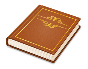 old retro vintage book closed in cover stock vector illustration