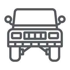 Suv line icon, transportation and auto, suv sign, vector graphics, a linear pattern on a white background.