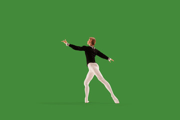 Fototapeta na wymiar Ballet on green screen