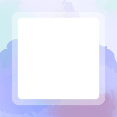 purple square frame colorful water color for banner blank, purple blue banner frame with watercolor texture hand drawn, empty frame square of water color blue background banner art mixed of multicolor