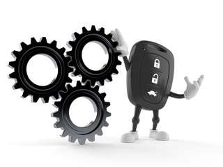 Car remote key character with gear wheels