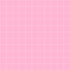 Fototapeta premium grid square graph line full page on pink paper background, paper grid square graph line texture of note book blank, grid line on paper pink color, empty squared grid graph for architecture design