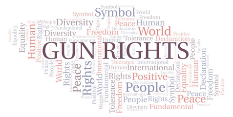 Gun Rights word cloud. Wordcloud made with text only.